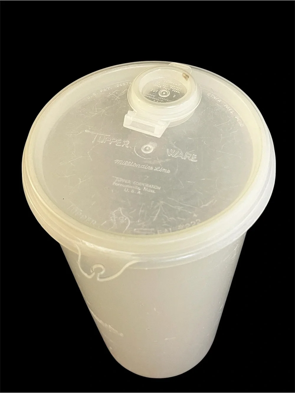 Vintage Tupperware Millionaire Line #261 Cylinder Container & Flip Top Lid 9